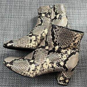 LK Bennett Beige and Black Snakeskin Ankle Boots